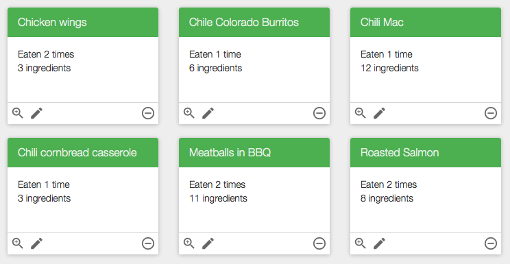 Supperplan Stored Recipes